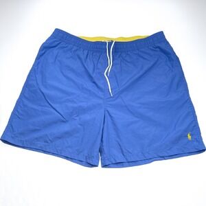 Polo Ralph Lauren Swim Trunks Shorts Blur Yellow Pony Swim Lined Drawstring 2XLT